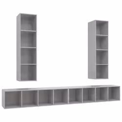 vidaXL 4x Wall-mounted TV Cabinets TV Stand Lowboard Chipboard Multi Colours - concrete grey