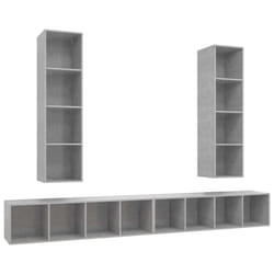 vidaXL 4x Wall-mounted TV Cabinets TV Stand Lowboard Chipboard Multi Colours - concrete grey