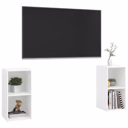 vidaXL 2x TV Cabinets White 72x35x36.5 cm Chipboard Home Furniture TV Stand - Additional view 2