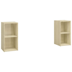 vidaXL 2x TV Cabinets Sonoma Oak Engineered Wood Sideboard Stereo Cabinet