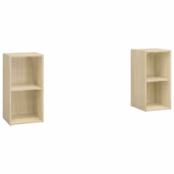 vidaXL 2x TV Cabinets Sonoma Oak Engineered Wood Sideboard Stereo Cabinet