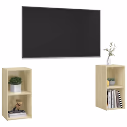 vidaXL 2x TV Cabinets Sonoma Oak Engineered Wood Sideboard Stereo Cabinet - Additional view 4