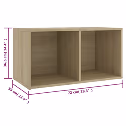 vidaXL 2x TV Cabinets Sonoma Oak Engineered Wood Sideboard Stereo Cabinet - Additional view 5