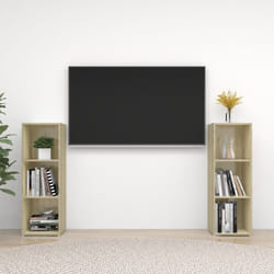 vidaXL 2x TV Cabinets Sonoma Oak Chipboard Sideboard Furniture Living Room