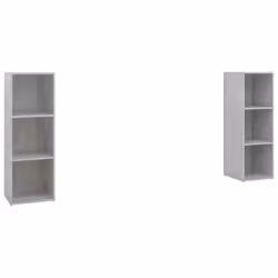 vidaXL 2x TV Cabinets Chipboard Room TV Stand Unit Multi Colours Multi Sizes - concrete grey