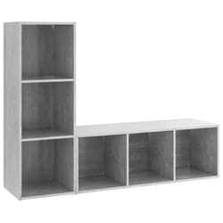 vidaXL 2x TV Cabinets Engineered Wood Sideboard Stereo Cabinet - concrete grey
