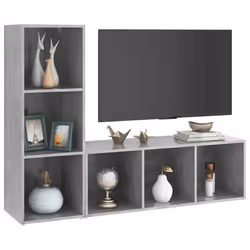 vidaXL 2x TV Cabinets Engineered Wood Sideboard Stereo Cabinet - concrete grey - Additional view 2
