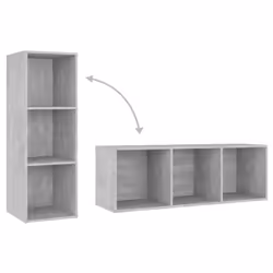 vidaXL 2x TV Cabinets Engineered Wood Sideboard Stereo Cabinet - concrete grey - Additional view 6