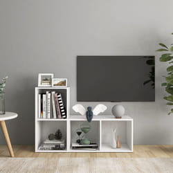 vidaXL 2x TV Cabinets White Chipboard Sideboard TV Unit Furniture Living Room