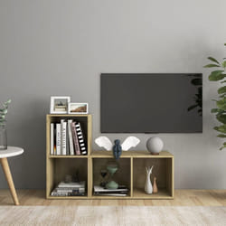 vidaXL 2x TV Cabinets Sonoma Oak Engineered Wood Sideboard Stereo Cabinet