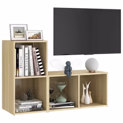 vidaXL 2x TV Cabinets Sonoma Oak Engineered Wood Sideboard Stereo Cabinet