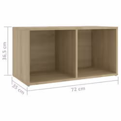 vidaXL 2x TV Cabinets Sonoma Oak Engineered Wood Sideboard Stereo Cabinet - Additional view 7
