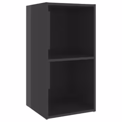 vidaXL 2x TV Cabinets High Gloss Grey Engineered Wood Hanging TV Unit Cabinet - Additional view 5