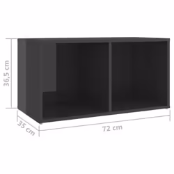 vidaXL 2x TV Cabinets High Gloss Grey Engineered Wood Hanging TV Unit Cabinet - Additional view 7