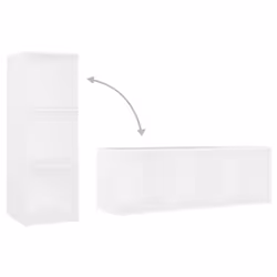 vidaXL 3x TV Cabinet TV Stand Plasma Cabinet Lowboard Chipboard Multi Colours - white - Additional view 6