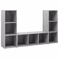 vidaXL 3x TV Cabinet TV Stand Plasma Cabinet Lowboard Chipboard Multi Colours - concrete grey