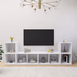 vidaXL 4x TV Cabinets White Chipboard Home Furniture TV Stand Cabinet Unit