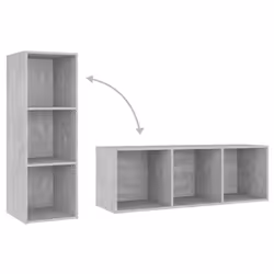 vidaXL TV Cabinet Set 3 Piece Concrete Grey Chipboard Home Furniture TV Stand - Additional view 6