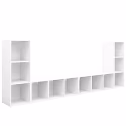 vidaXL 4x TV Cabinet TV Stand Plasma Cabinet Lowboard Chipboard Multi Colours - white