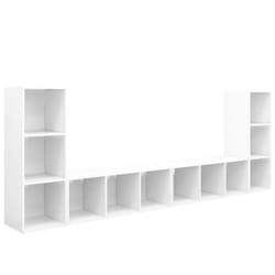 vidaXL 4x TV Cabinet TV Stand Plasma Cabinet Lowboard Chipboard Multi Colours - white
