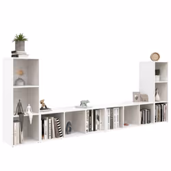 vidaXL 4x TV Cabinet TV Stand Plasma Cabinet Lowboard Chipboard Multi Colours - white