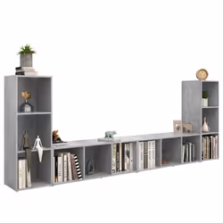 vidaXL 4x TV Cabinet TV Stand Plasma Cabinet Lowboard Chipboard Multi Colours - concrete grey