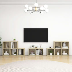 vidaXL TV Cabinet Set 8 Piece Sonoma Oak Engineered Wood TV Unit Hifi Cabinet