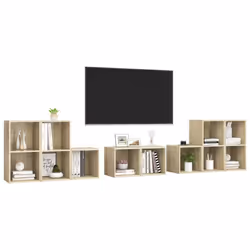 vidaXL TV Cabinet Set 8 Piece Sonoma Oak Engineered Wood TV Unit Hifi Cabinet