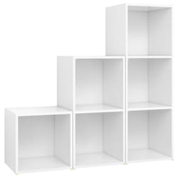 vidaXL TV Cabinet Set 3 Piece White Engineered Wood Hanging TV Unit Cabinet