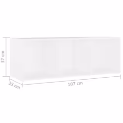vidaXL TV Cabinet Set 3 Piece White Engineered Wood Hanging TV Unit Cabinet - Additional view 9