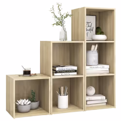 vidaXL TV Cabinet Set 3 Piece Sonoma Oak Chipboard Stand Living Room Furniture