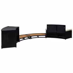 vidaXL Solid Acacia Wood Spa Surround Black Poly Rattan Spa Steps Enclosure - Additional view 4