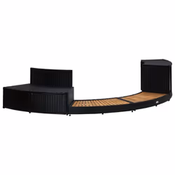 vidaXL Solid Acacia Wood Spa Surround Black Poly Rattan Spa Steps Enclosure - Additional view 5