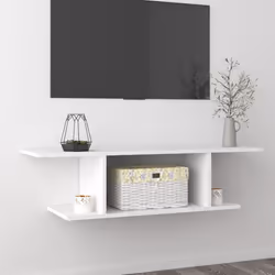 vidaXL Wall Mounted TV Cabinet White Hanging TV Living Room Hifi Cabinet Unit