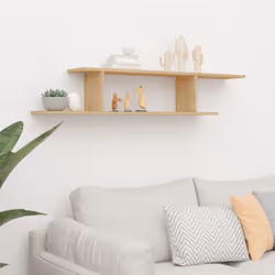 vidaXL Wall-Mounted TV Shelf Sonoma Oak Engineered Wood Hanging Display Shelf