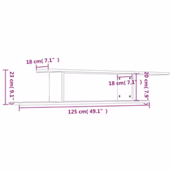 vidaXL Wall-Mounted TV Shelf Sonoma Oak Engineered Wood Hanging Display Shelf