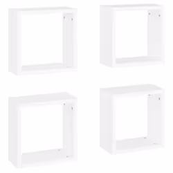 vidaXL 4x Wall Cube Shelves White Storage Wall Hanging Floating Shelf Unit