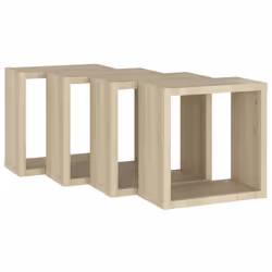 vidaXL 4x Wall Cube Shelves Sonoma Oak Storage Wall Hanging Floating Shelf - Additional view 5