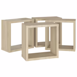 vidaXL 4x Wall Cube Shelves Sonoma Oak Storage Wall Hanging Floating Shelf - Additional view 6