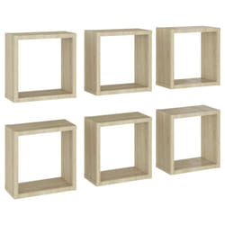 vidaXL Wall Shelves Floating Rack Display Shelf Bookshelf Engineered Wood - sonoma oak
