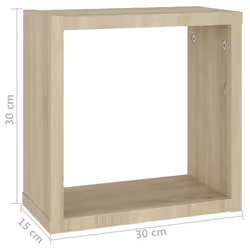 vidaXL Wall Shelves Floating Rack Display Shelf Bookshelf Engineered Wood - sonoma oak