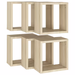 vidaXL Wall Shelves Floating Rack Display Shelf Bookshelf Engineered Wood - sonoma oak - Additional view 4