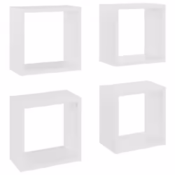 vidaXL 4x Wall Cube Shelves White Storage Wall Hanging Floating Shelf Unit - Additional view 2