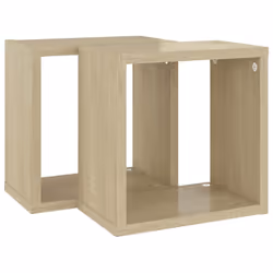 vidaXL 2x Wall Cube Shelves Sonoma Oak Storage Wall Hanging Floating Shelf - Additional view 5