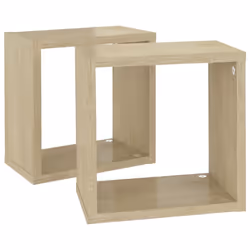 vidaXL 2x Wall Cube Shelves Sonoma Oak Storage Wall Hanging Floating Shelf - Additional view 6