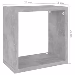 vidaXL 4x Wall Cube Shelves Concrete Grey Storage Wall Hanging Floating Shelf - Additional view 4