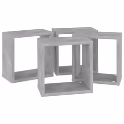 vidaXL 4x Wall Cube Shelves Concrete Grey Storage Wall Hanging Floating Shelf - Additional view 6