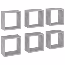 vidaXL 6x Wall Cube Shelves Concrete Grey Storage Wall Hanging Floating Shelf