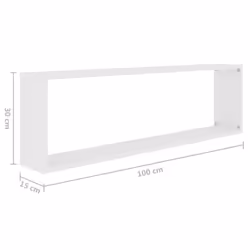 vidaXL 4x Wall Cube Shelf White Engineered Wood Storage Hanging Floating Shelf - Additional view 4