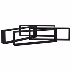 vidaXL 4x Wall Cube Shelf Black Engineered Wood Storage Hanging Floating Shelf - Additional view 5